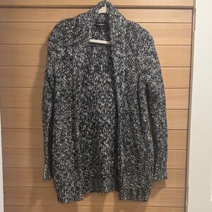 Express Black and White Long Knit Cardigan